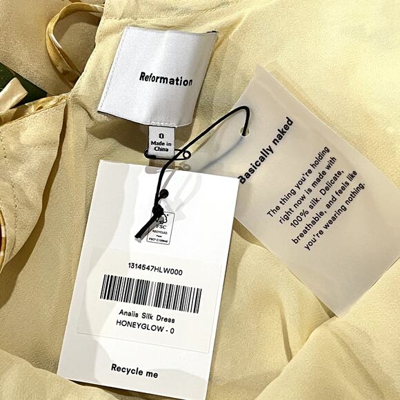 NWT NEW Reformation Anaiis Silk Dress - Picture 7 of 9